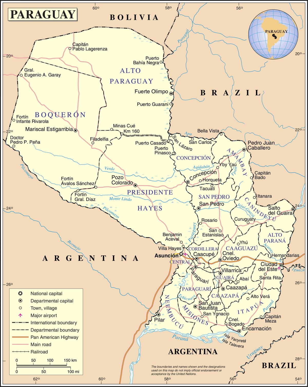 Карта cateura Парагвај