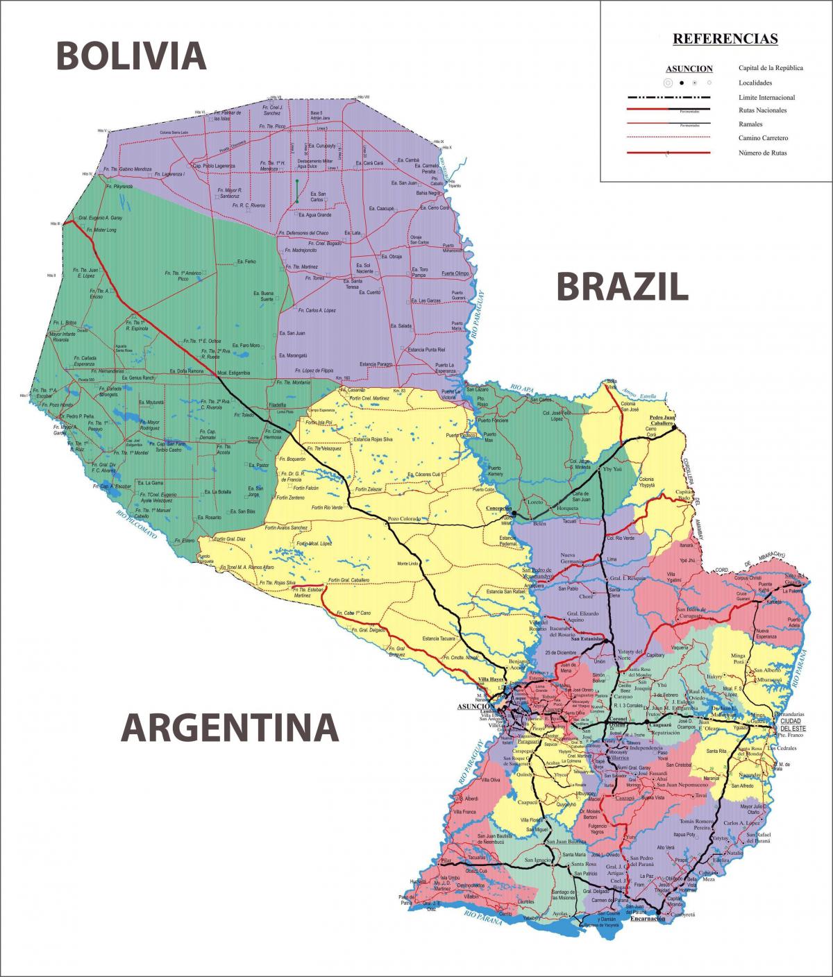 на мапи Парагваја