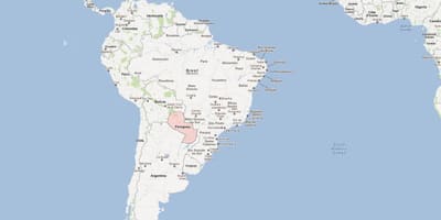 Карта Парагвај Јужна Америка